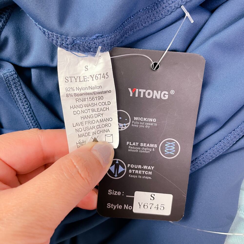 YITONG Slate Blue High Rise Exercise Workout Legging Pants size Small NWT - Picture 4 of 6